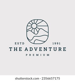 Ilustración de icono de logotipo de aventura hipster retro vintage