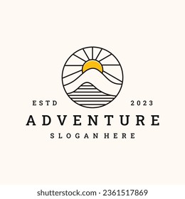 Adventure logo vector icon illustration hipster vintage retro