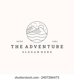 Adventure logo vector icon illustration hipster vintage retro