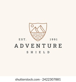 Adventure logo vector icon illustration hipster vintage retro