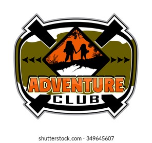 Adventure logo. Vector outdoor expedition emblem