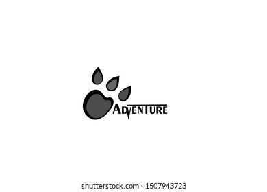 adventure logo. vector logo shaped animal footprints