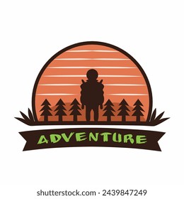 logotipo de aventura, diseño de logotipo de aventura de fondo blanco adecuado para aventureros, escalada, al aire libre y diseño de camiseta 
