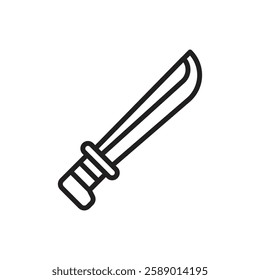 Adventure Machete Outline Icon Vector Illustration