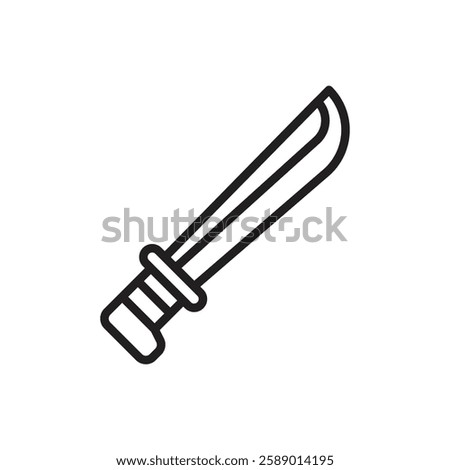 Adventure Machete Outline Icon Vector Illustration