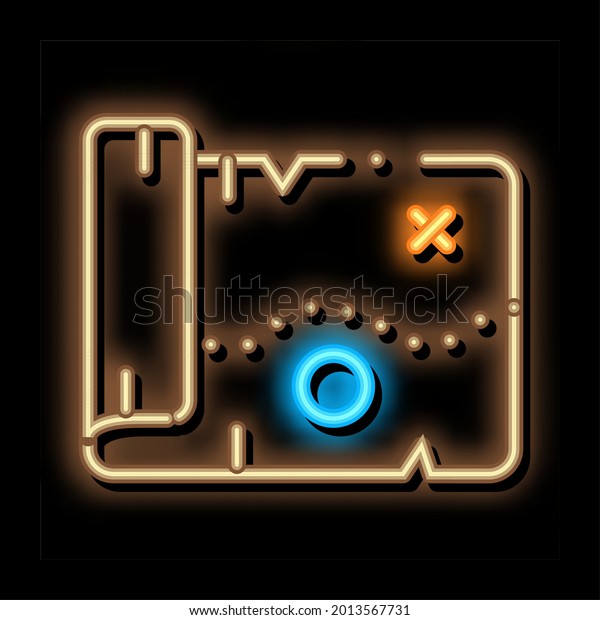 Adventure Map neon light
sign vector. Glowing bright icon Adventure Map sign. transparent
symbol illustration