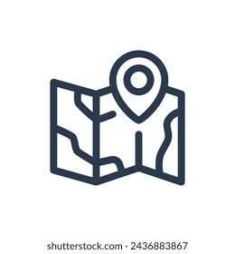 Abenteuerkarten für Erkundungsreisen Vektor-Icon-Illustration