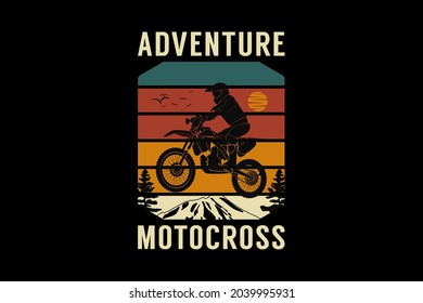 .Adventure motocross, design sleety retro style