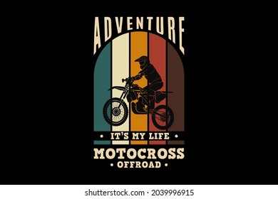 .Adventure motocross off road, design sleety retro style