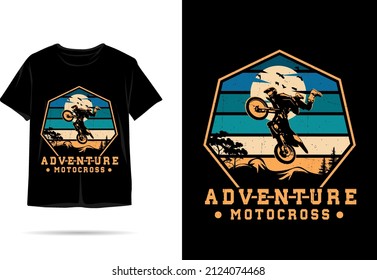 Adventure motocross silhouette t shirt design