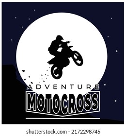 Adventure Motocross simple illustration vector logo