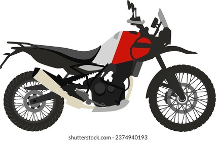 Adventure motor bike vector red color off road bike high quality