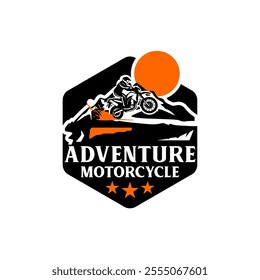 Adventure Motor Motorcycle Traveler Community Enduro Team Moto Club Illustration Logo Vector