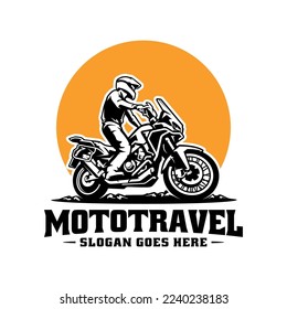 Adventure motor traveler illustration logo vector