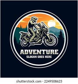 Adventure motor traveler illustration logo vector