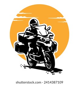 Imagen de Vector de Ilustración de Moto de Aventura