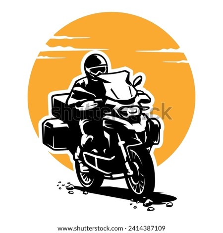 Adventure Motorcycle Illustration Vector Image