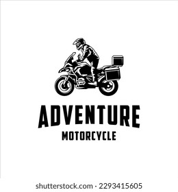 Adventure motorcycle logo with masculine style design