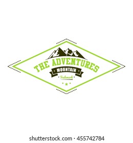 Adventure mountain badge logo template