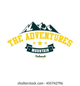 Adventure mountain badge logo template