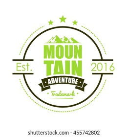 Adventure mountain badge logo template