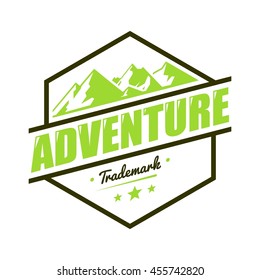 Adventure mountain badge logo template