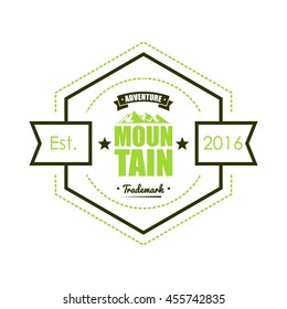 Adventure mountain badge logo template