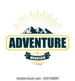Adventure mountain badge logo template