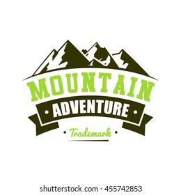 Adventure mountain badge logo template