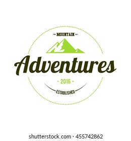 Adventure mountain badge logo template
