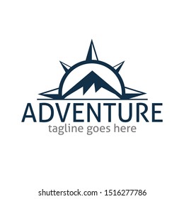 Adventure Mountain Compass Illustration Logo