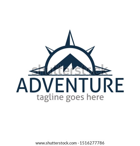 Adventure Mountain Compass Illustration Logo