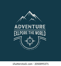 Plantilla de logotipo de diseño de montaña de aventura
