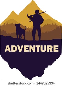adventure to the mountain with dog