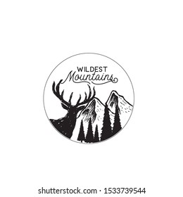 Adventure Mountain forest logo vintage.-illustration