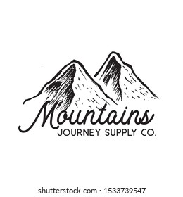 Adventure Mountain forest logo vintage.-illustration