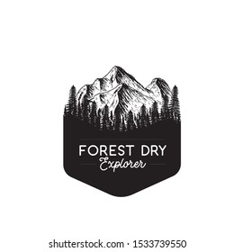 Adventure Mountain forest logo vintage.-illustration