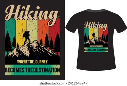 Adventure mountain hiking t shirt design