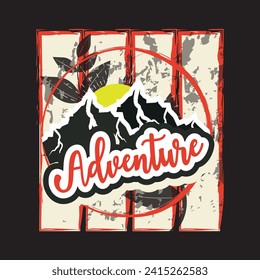 Adventure mountain  hiking travel camping wildlife outdoor t shirt design 