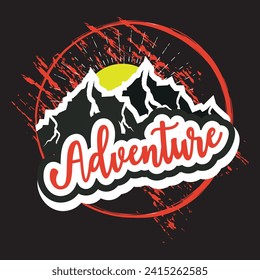 Adventure mountain  hiking travel camping wildlife outdoor t shirt design 