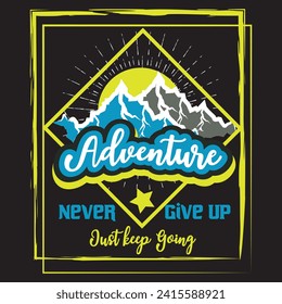 Adventure mountain  hiking travel camping wildlife outdoor t shirt design 