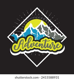 Adventure mountain  hiking travel camping wildlife outdoor t shirt design 