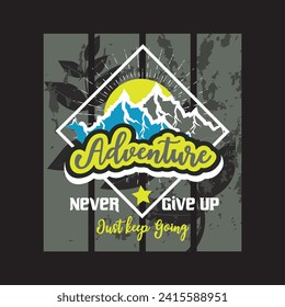 Adventure mountain  hiking travel camping wildlife outdoor t shirt design 