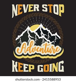 Adventure mountain  hiking travel camping wildlife outdoor t shirt design 