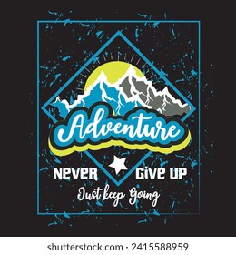 Adventure mountain  hiking travel camping wildlife outdoor t shirt design 