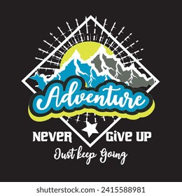 Adventure mountain  hiking travel camping wildlife outdoor t shirt design 