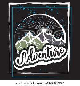 Adventure mountain  hiking travel camping wildlife outdoor t shirt design 