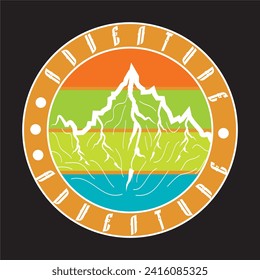 Adventure mountain  hiking travel camping wildlife outdoor t shirt design 