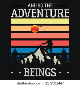 Adventure mountain hiking tshirt design