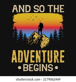 Adventure mountain hiking tshirt design